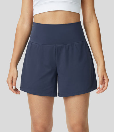 2-in-1-Yoga-Shorts mit hoher Taille, Gesäßtasche und Seitentasche - Joci