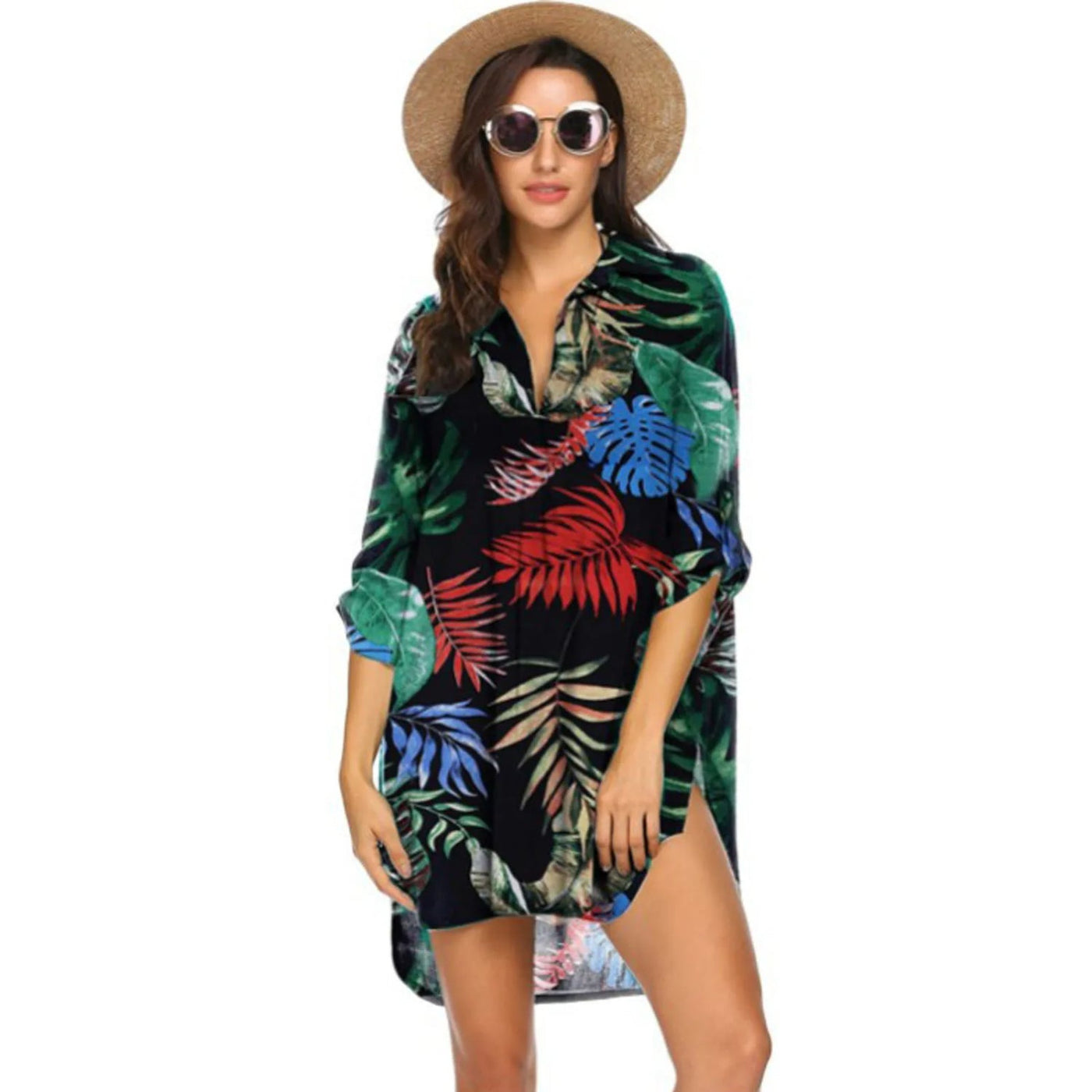 MODA bloemenprint uit één stuk lange zomer blouse