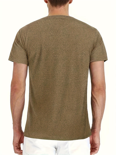 Khaki Henley-Shirt für Herren - Tom