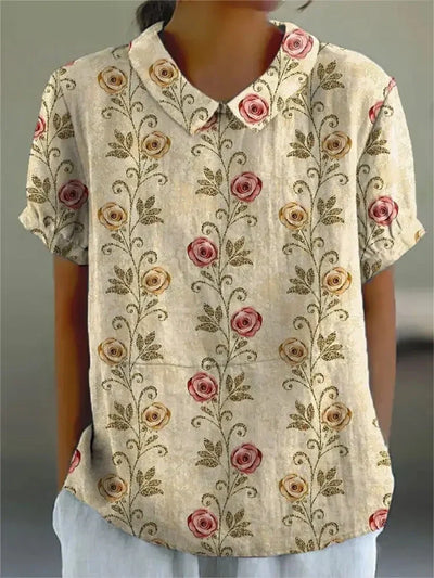 Elegante Bluse mit Blumen - Ellia