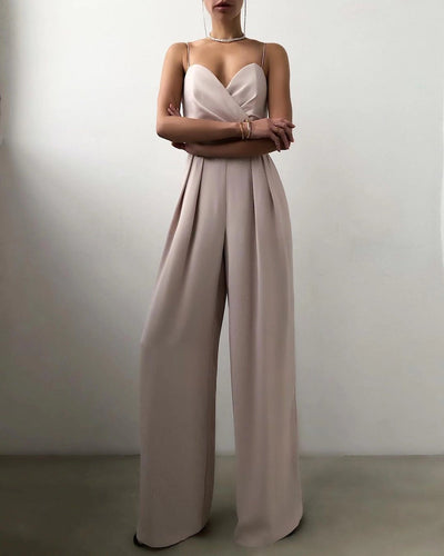 Rebecca – Jumpsuit mit geradem Bein und hoher Taille und Spaghettiträgern