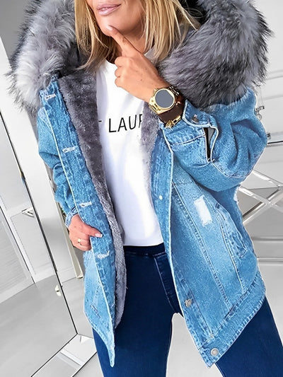 Bliss - Laurel Jeansjacke mit Pelz