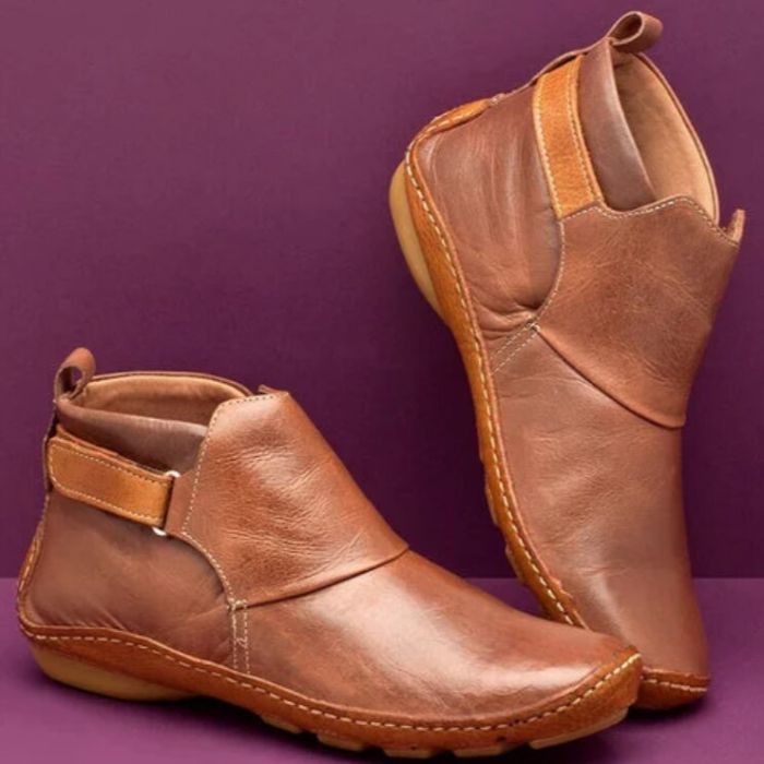 Stylische Damenstiefeletten aus Leder - Andrea