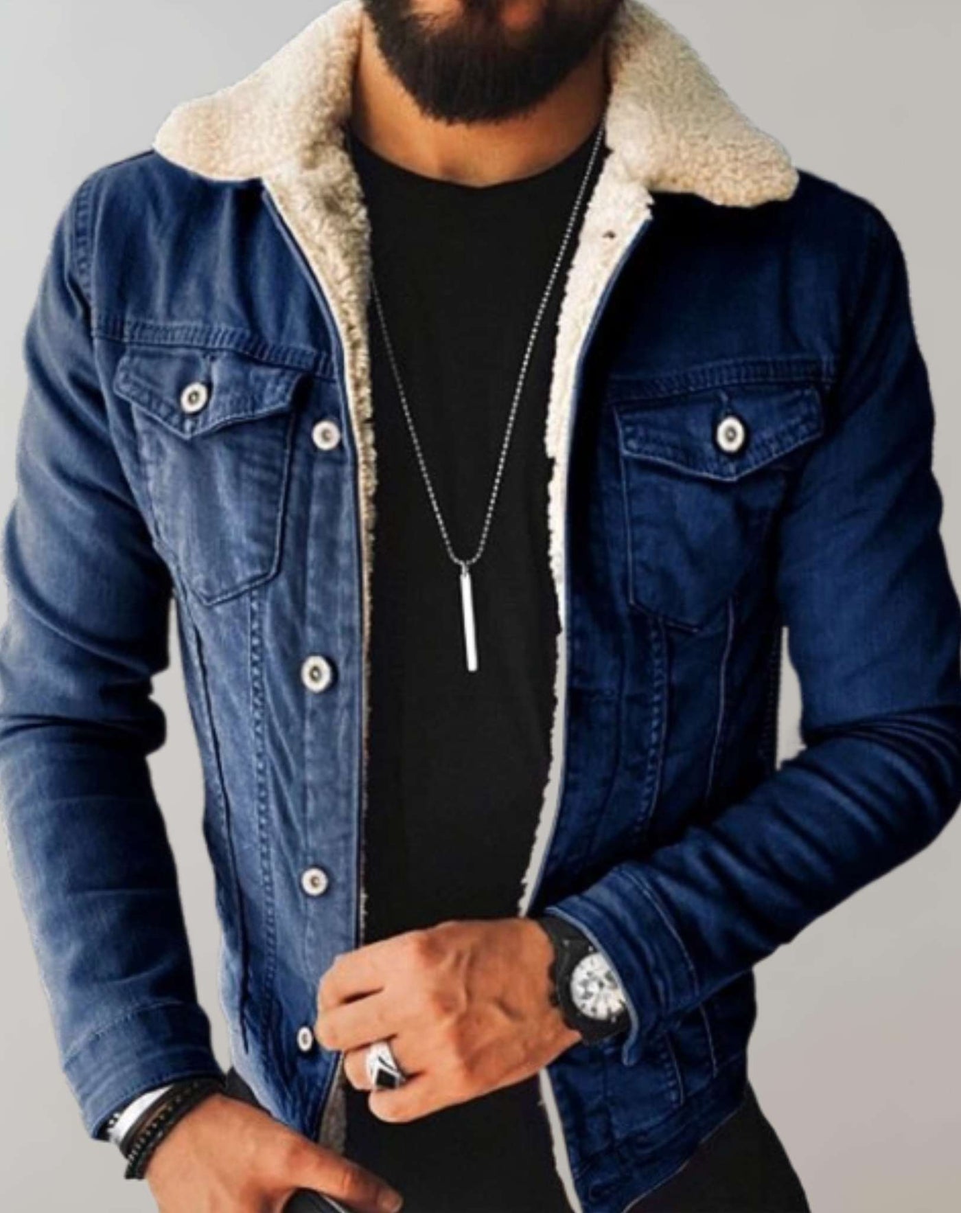 DolceMode | Jeansjacke mit Fleecekragen