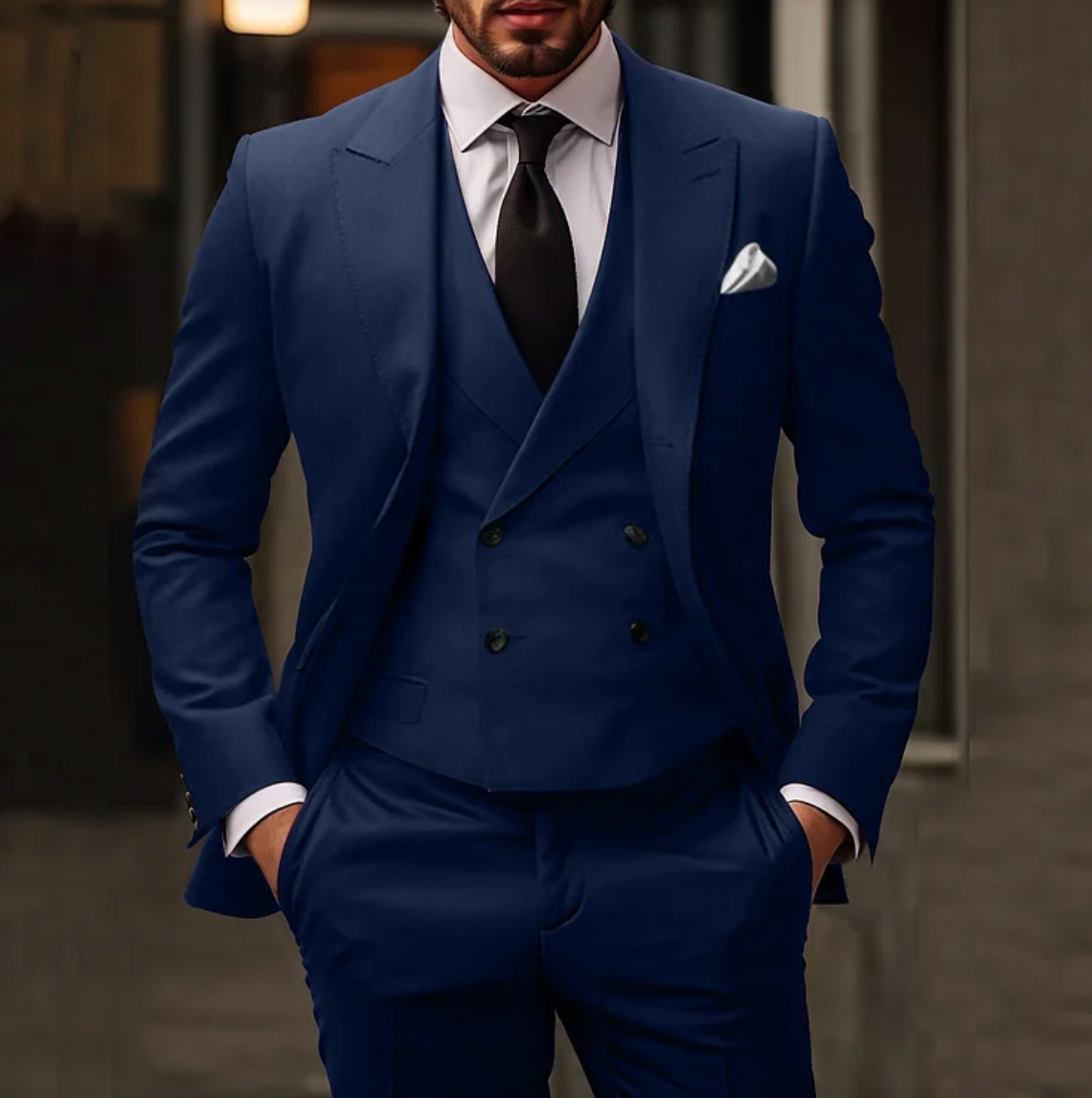 DolceMode | 3-teiliges set für herren bestehend aus schlichtem business-blazer, weste und hose