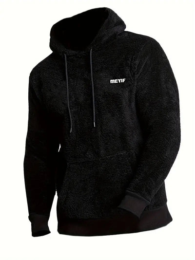 Herren Plüsch gefütterte Kapuzenjacke Casual Langarm Hoodie