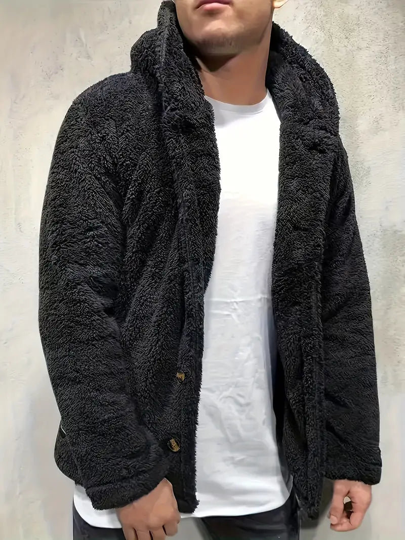 Snuddie Fleecejacke mit Taschen, lässig, lange Ärmel, für Männer