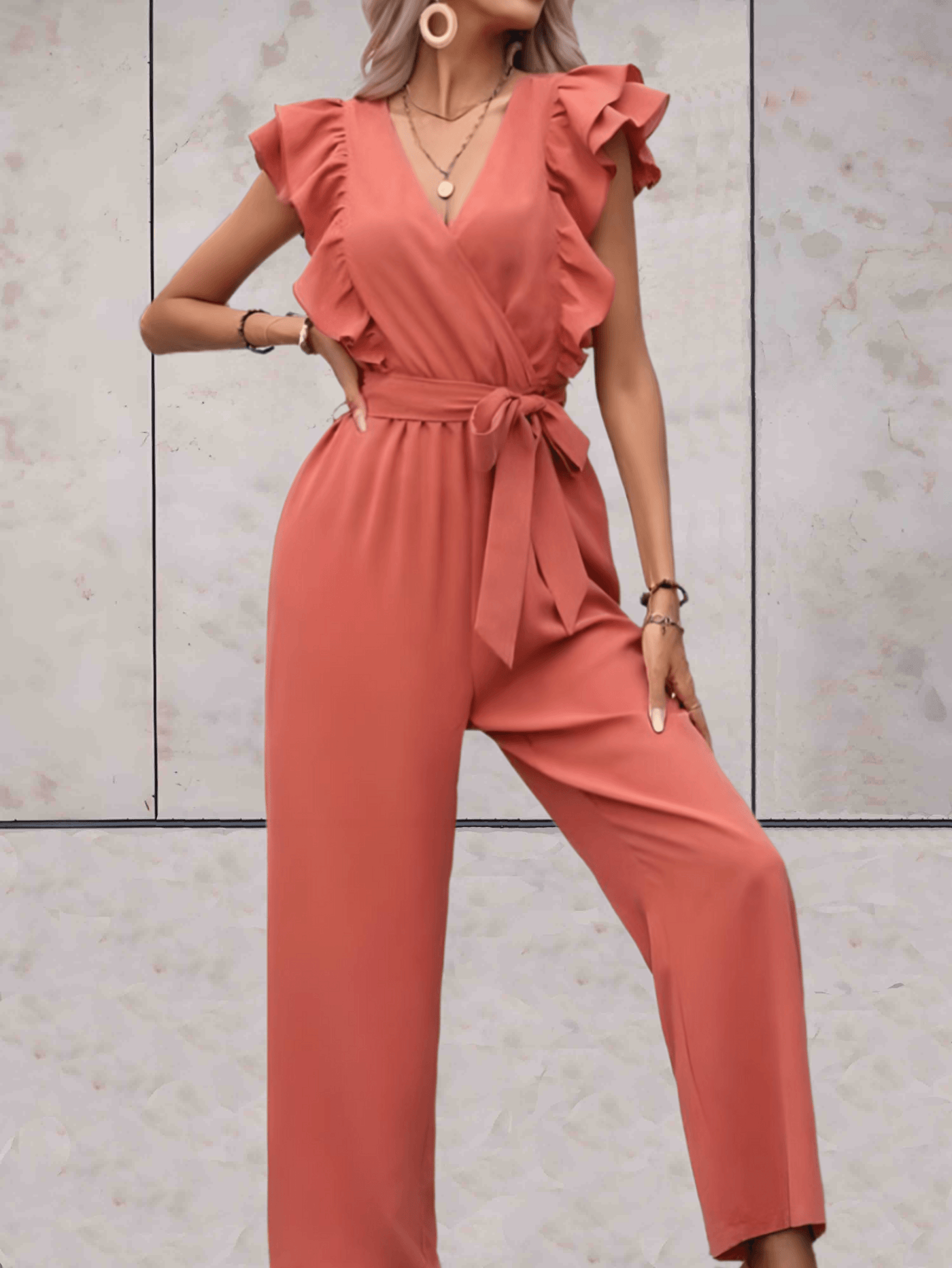 DolceMode | Jumpsuit mit gerafften Ärmeln