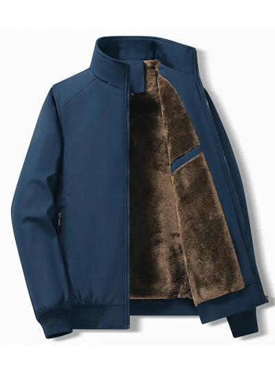 Claude Herren Fleece-gefütterte Jacke - Lässiger, winddichter Polyester-Mantel