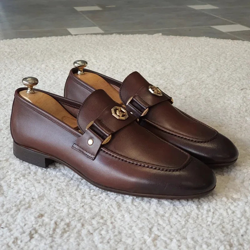 KönigMann Elegante Braune Herren-Slipper