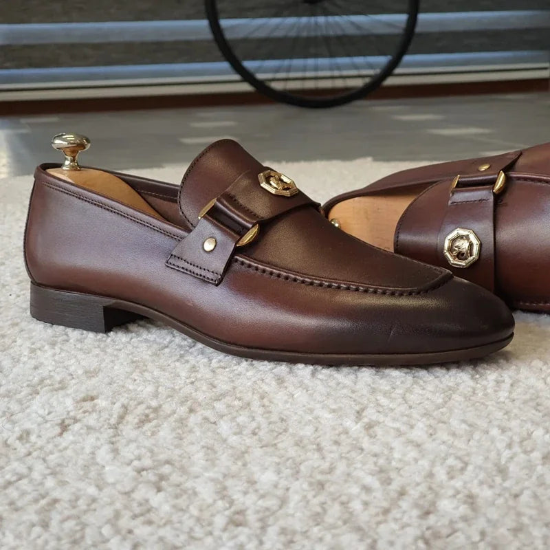 KönigMann Elegante Braune Herren-Slipper