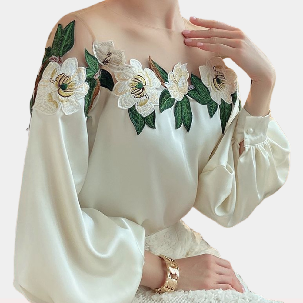 Elegante gebloemde damesblouse