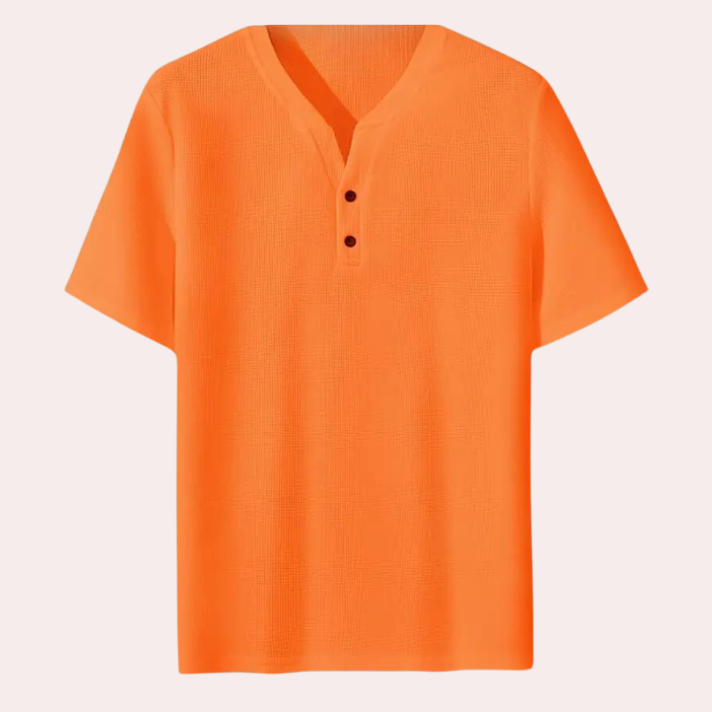 Heren-T-shirt oranje met v-hals