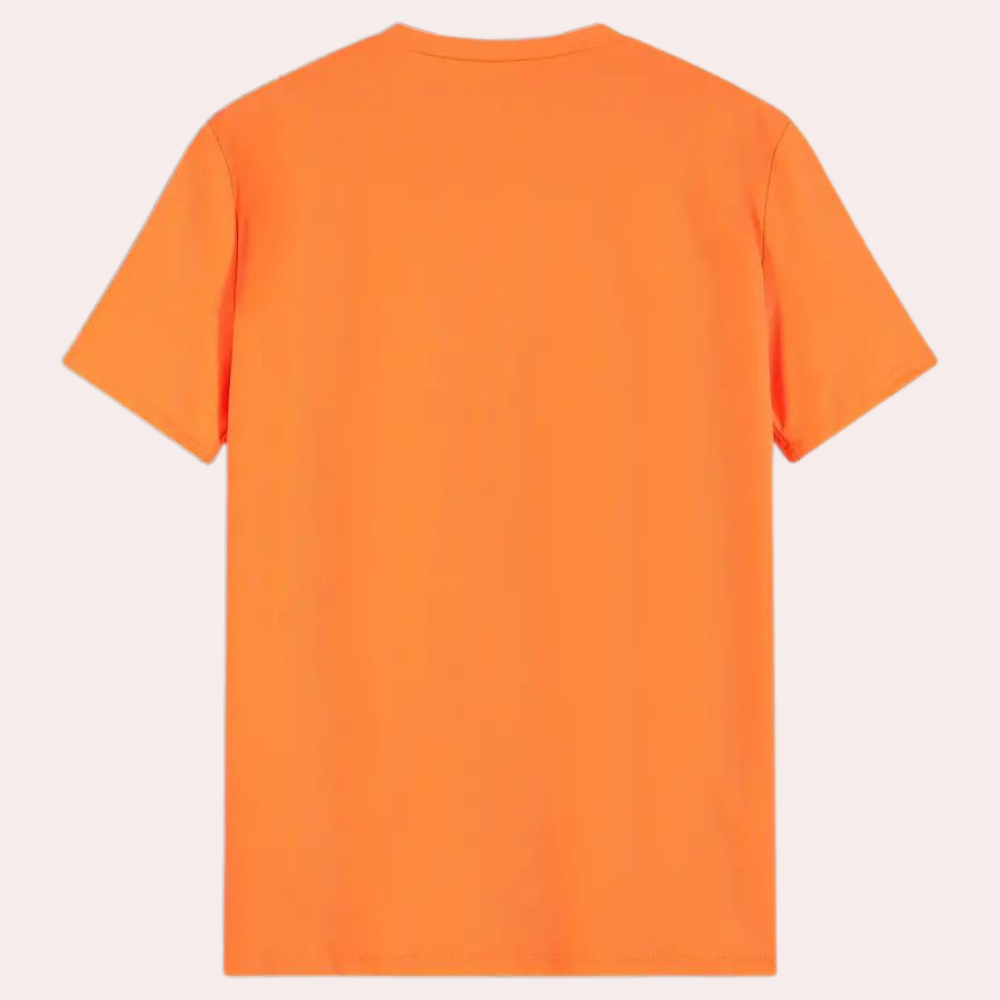 Heren t-shirt oranje met ronde hals