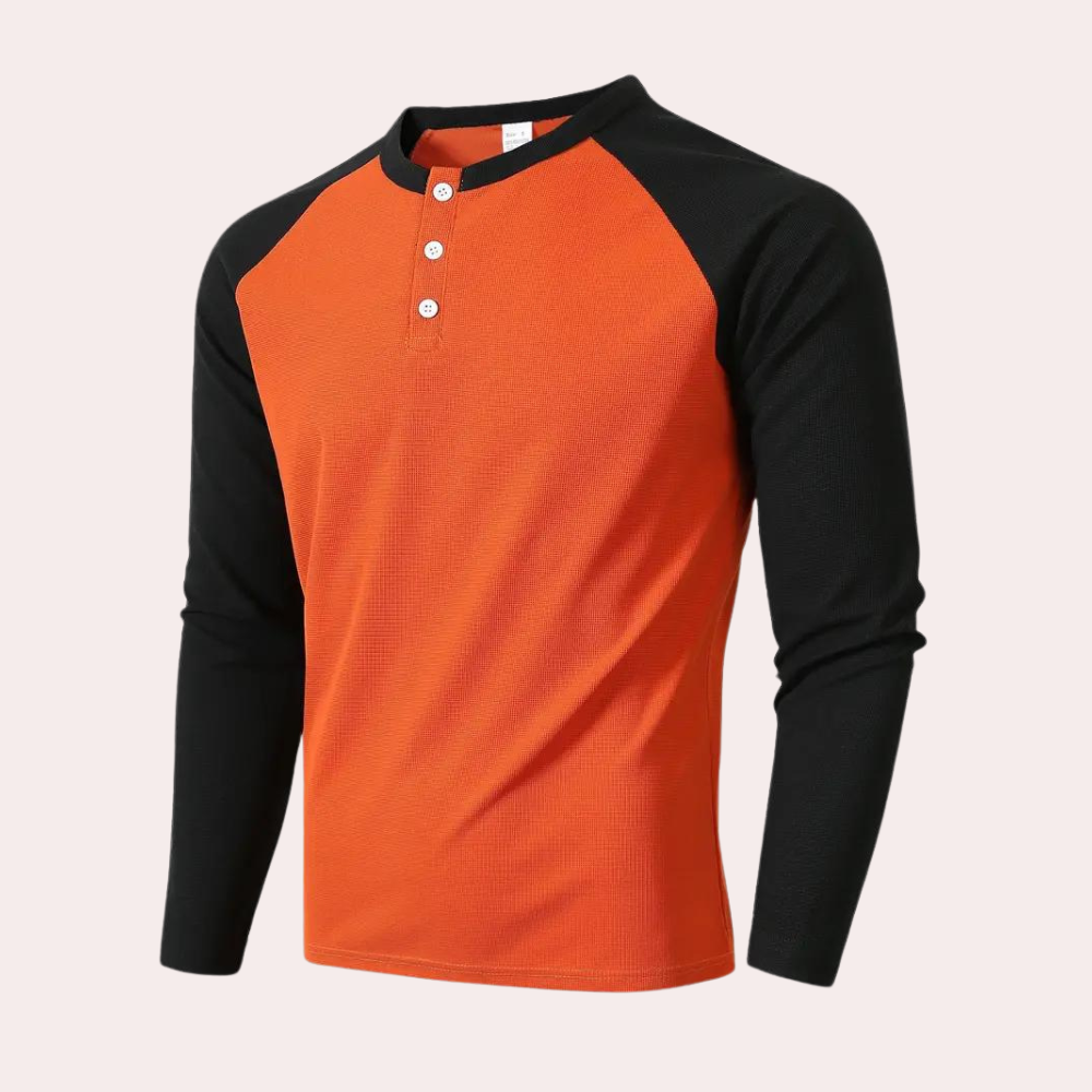 Slim fit oranje heren t-shirt