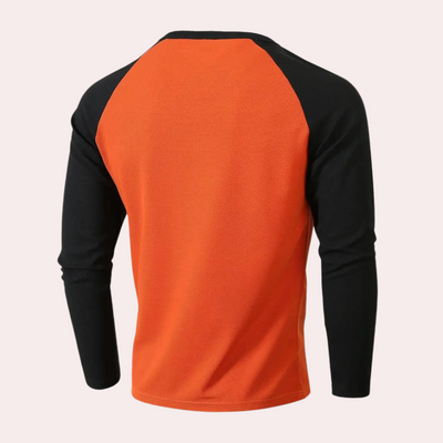 Slim fit oranje heren t-shirt