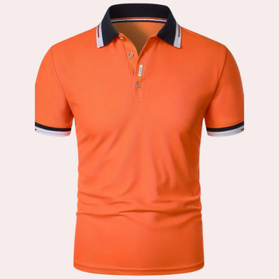 Elegant oranje herenpoloshirt