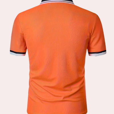 Elegant oranje herenpoloshirt