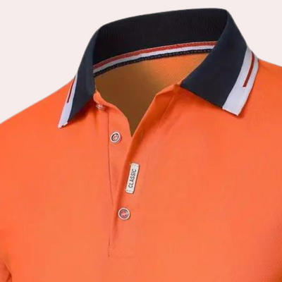 Elegant oranje herenpoloshirt