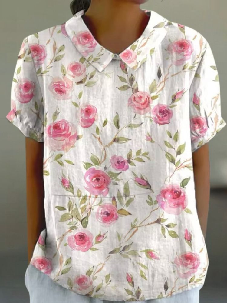 Elegante Bluse mit Blumen - Ellia