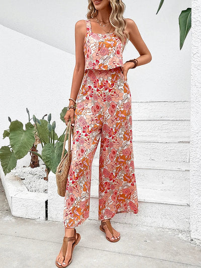 Breanna - Blumiger Weitbein-Jumpsuit