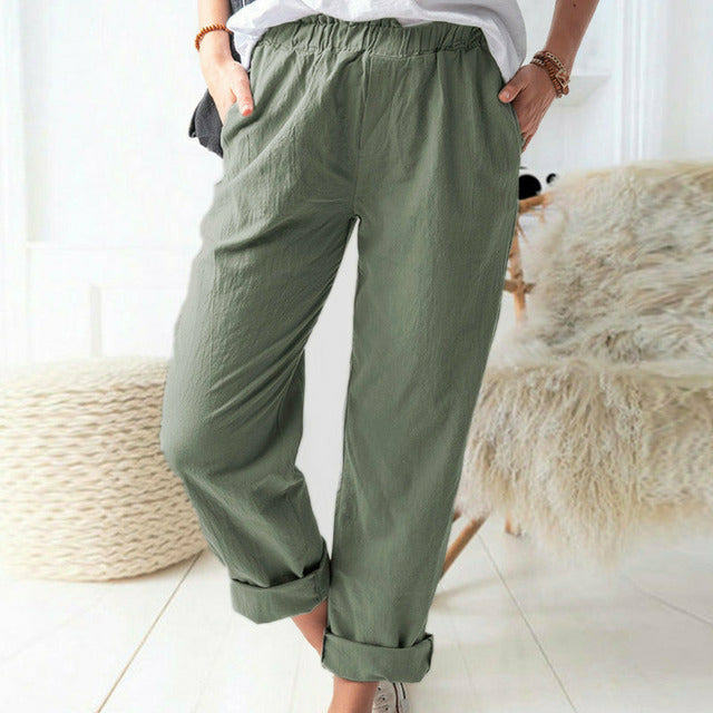 Effen casual broek