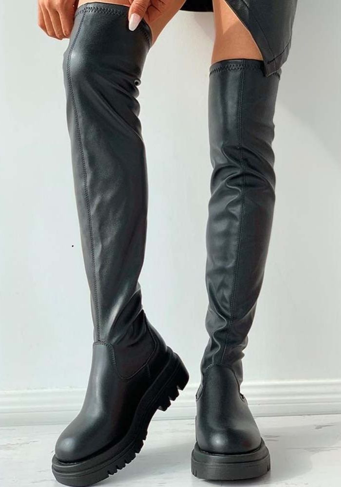 Elegante Overknee-Lederstiefel für Frauen - Helma