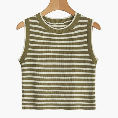 Nina - Schwarz-Weiß Gestreiftes Tanktop