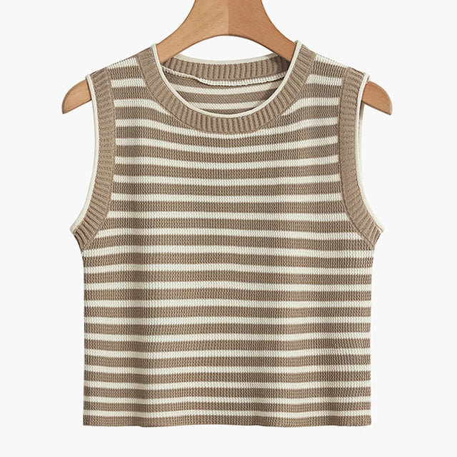 Nina - Schwarz-Weiß Gestreiftes Tanktop