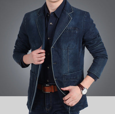 Lio - Klassischer Blazer mit Denim-Design