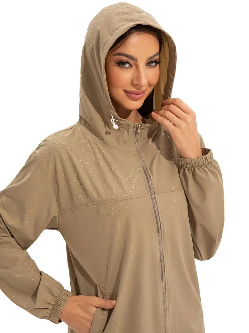 Leichte Outdoor-Sportjacke mit Kapuze, wasserdicht, lässig