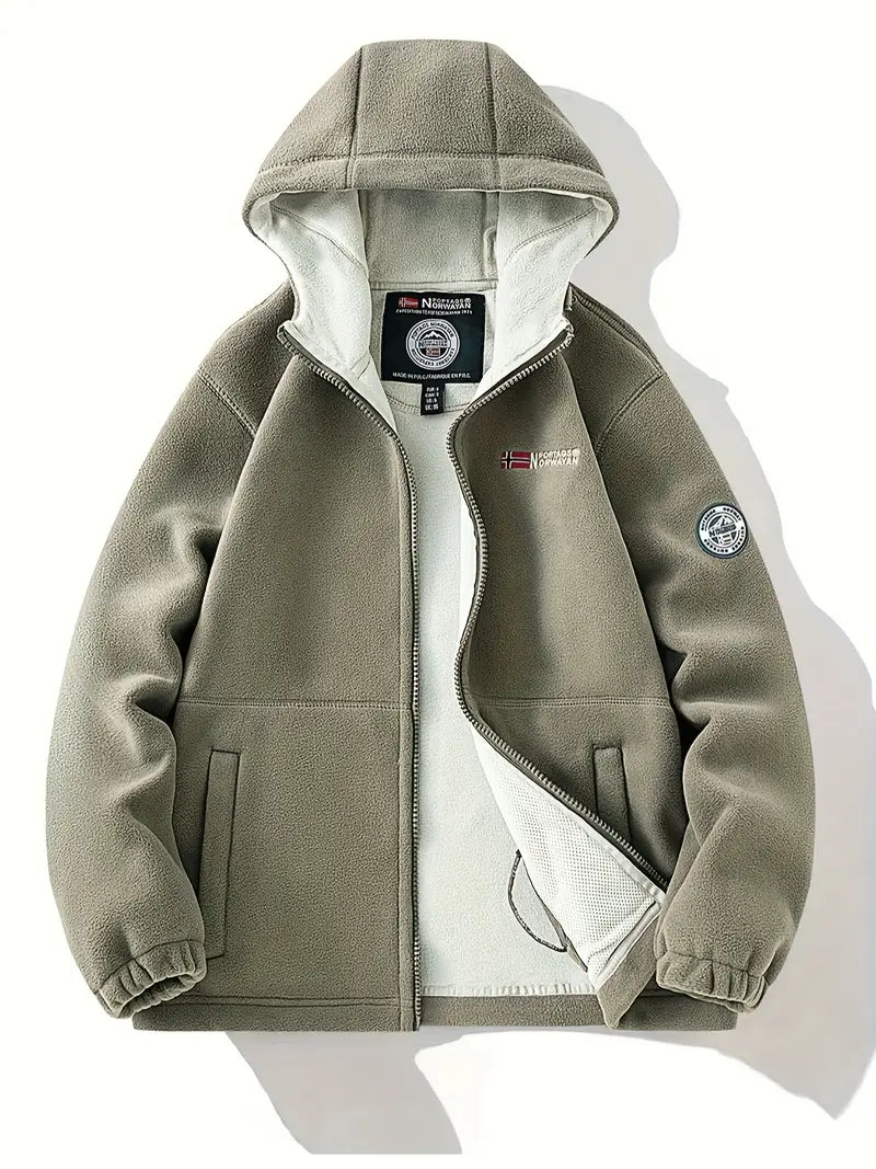 Outdoor-Fleece gefütterte Kapuzenjacke für Männer - Polyester