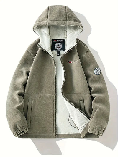 Outdoor-Fleece gefütterte Kapuzenjacke für Männer - Polyester