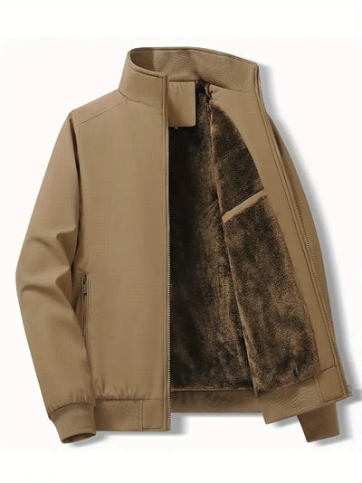 Claude Herren Fleece-gefütterte Jacke - Lässiger, winddichter Polyester-Mantel