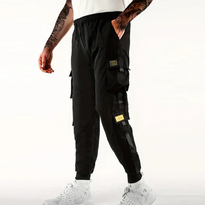 Urban Flex Herren-Lose-Passform Kordelzug-Harem-Cargo-Sweatpants