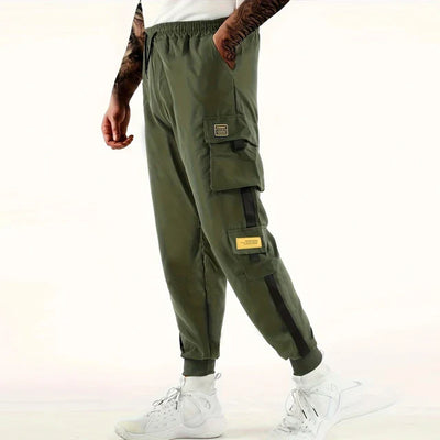 Urban Flex Herren-Lose-Passform Kordelzug-Harem-Cargo-Sweatpants