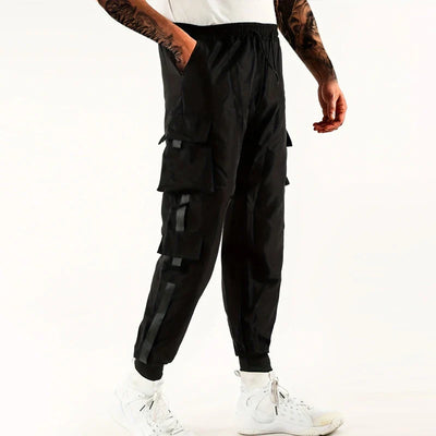 Urban Flex Herren-Lose-Passform Kordelzug-Harem-Cargo-Sweatpants