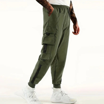 Urban Flex Herren-Lose-Passform Kordelzug-Harem-Cargo-Sweatpants