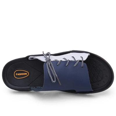 PrimeWalk Leder-Sommer-Männersandalen