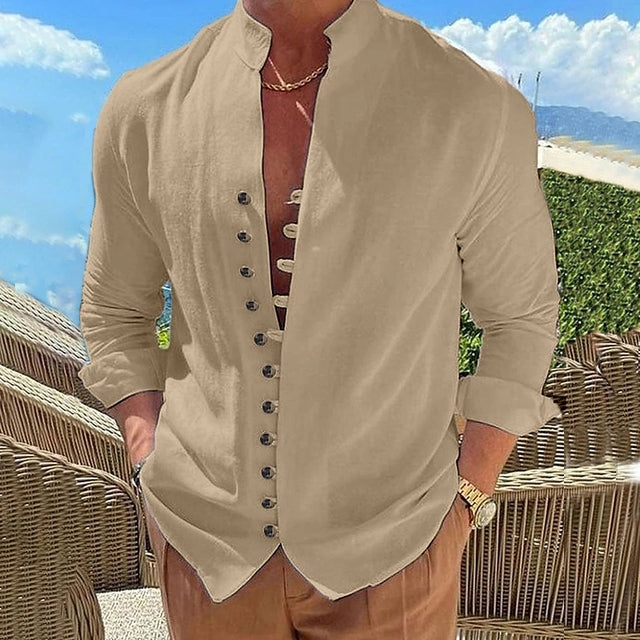 Herren-Henley-Shirt mit Einzigartiger Knopfleiste und Weicher Baumwolle