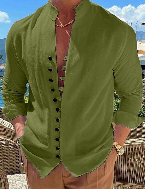 Herren-Henley-Shirt mit Einzigartiger Knopfleiste und Weicher Baumwolle