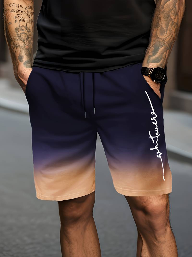 Liam – nachtblaue shorts mit farbverlauf