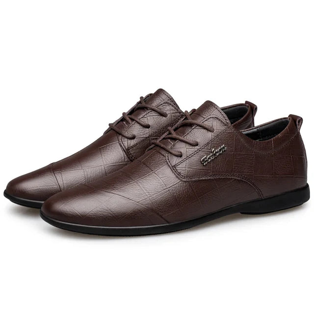 Edelmann Luxus Business Oxford Echtleder Schuhe in Schwarz