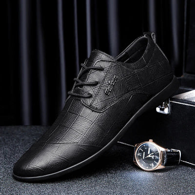 Edelmann Luxus Business Oxford Echtleder Schuhe in Schwarz