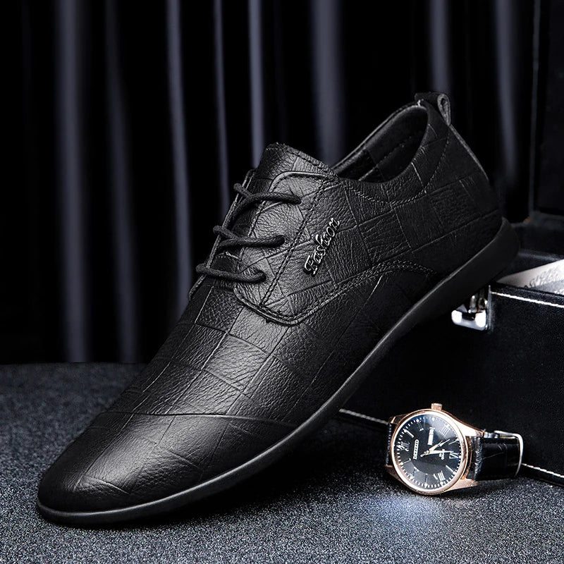 NobleMan Luxus Business Oxford aus Echtem Leder