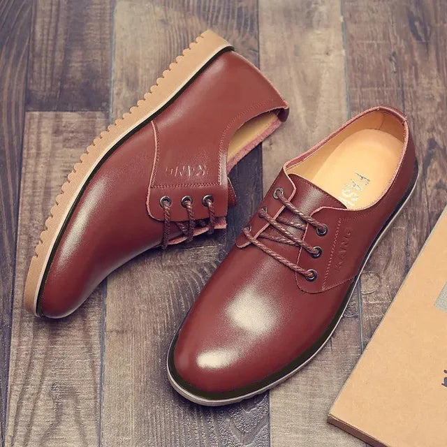 EliteWear Herren Leder Oxfords in britischem Stil