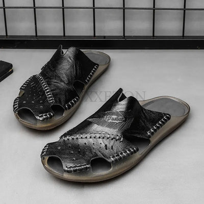 LuxeStride Sommer Herrenslipper aus echtem Leder