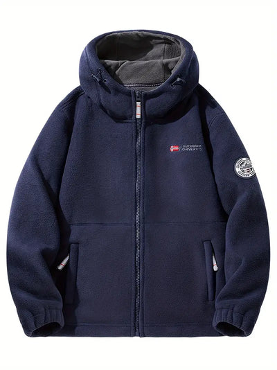 Outdoor-Fleece gefütterte Kapuzenjacke für Männer - Polyester