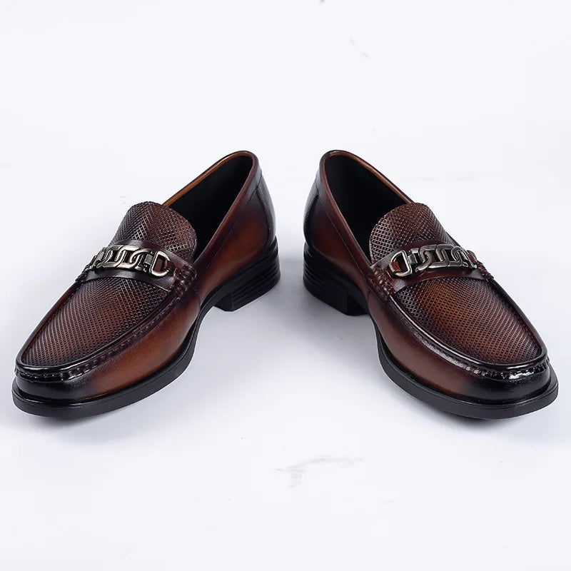 LuxeMann Sommer Leder Business Slipper in Schwarz