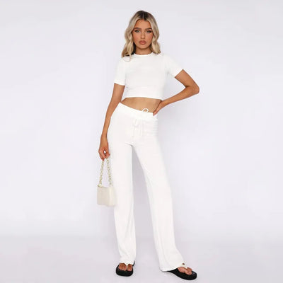 DolceMode | Set mit einfarbiger Crop-Top